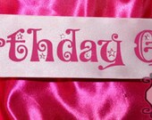 Pink Birthday Girl Sash with Rhinestone Bling Photo Prop