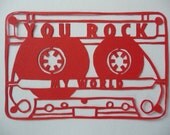 CASSETTE TAPE PAPERCUT  //  unique romantic gift  //  you rock my world