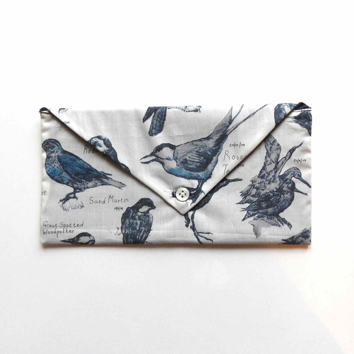 Big ENVELOPE Ornithology - Liberty fabric