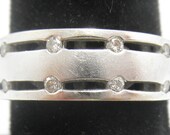 Estate Antique white gold,  wide diamond band  must see    one of a kind