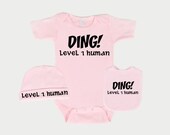 Geeky baby gift DING Level 1 Human Set (Pink)