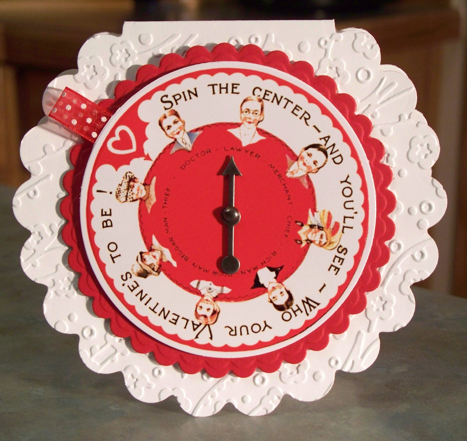 Interactive Valentine, Vintage Style Spinner Card