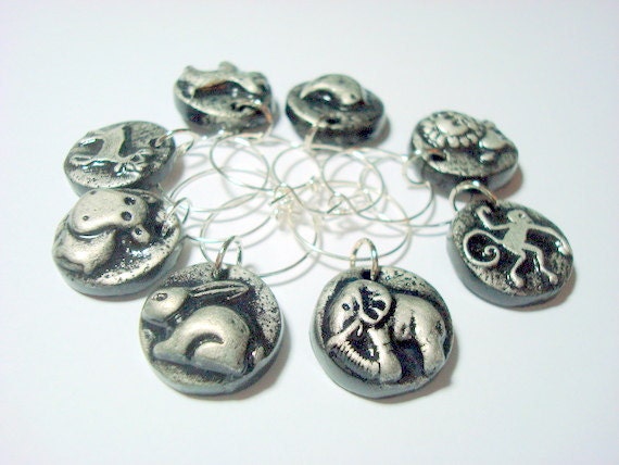 All Creatures Handmade Polymer Clay Wine Charms
