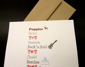 Love List Valentine Card