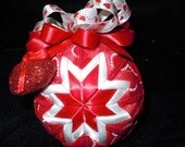 Valentine Hearts Quilted Ornament