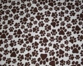 Brown Paw Print large dog bed
