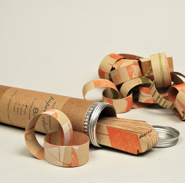 recycled letterpress paper chain, 8ft swag. limited edition: kraft