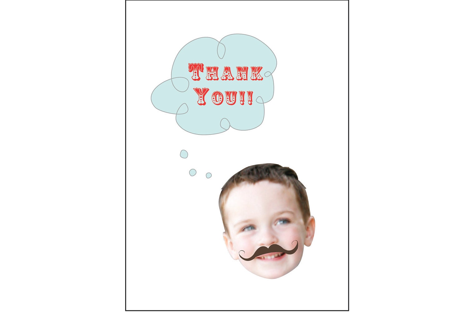 Thank You Card:  Carnival Circus Strongman - Printable & Custom