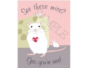 Valentines:  Nice Mice Printable School Valentines