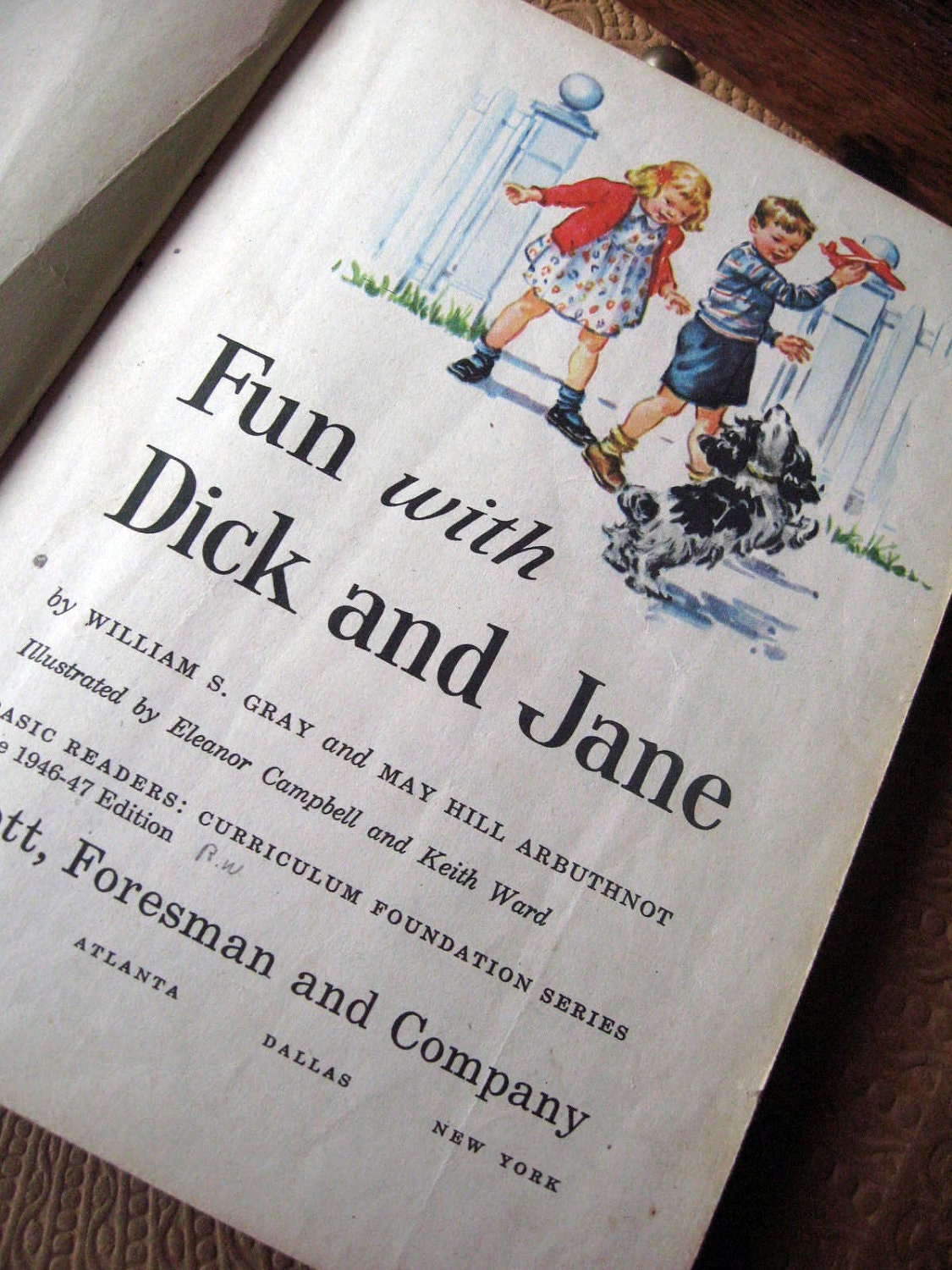 Vintage Dick and Jane book, 1946, original in great condition