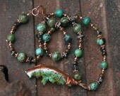 JEROME Necklace (Raw copper, African Turquoise, Magnesite, Hematite)