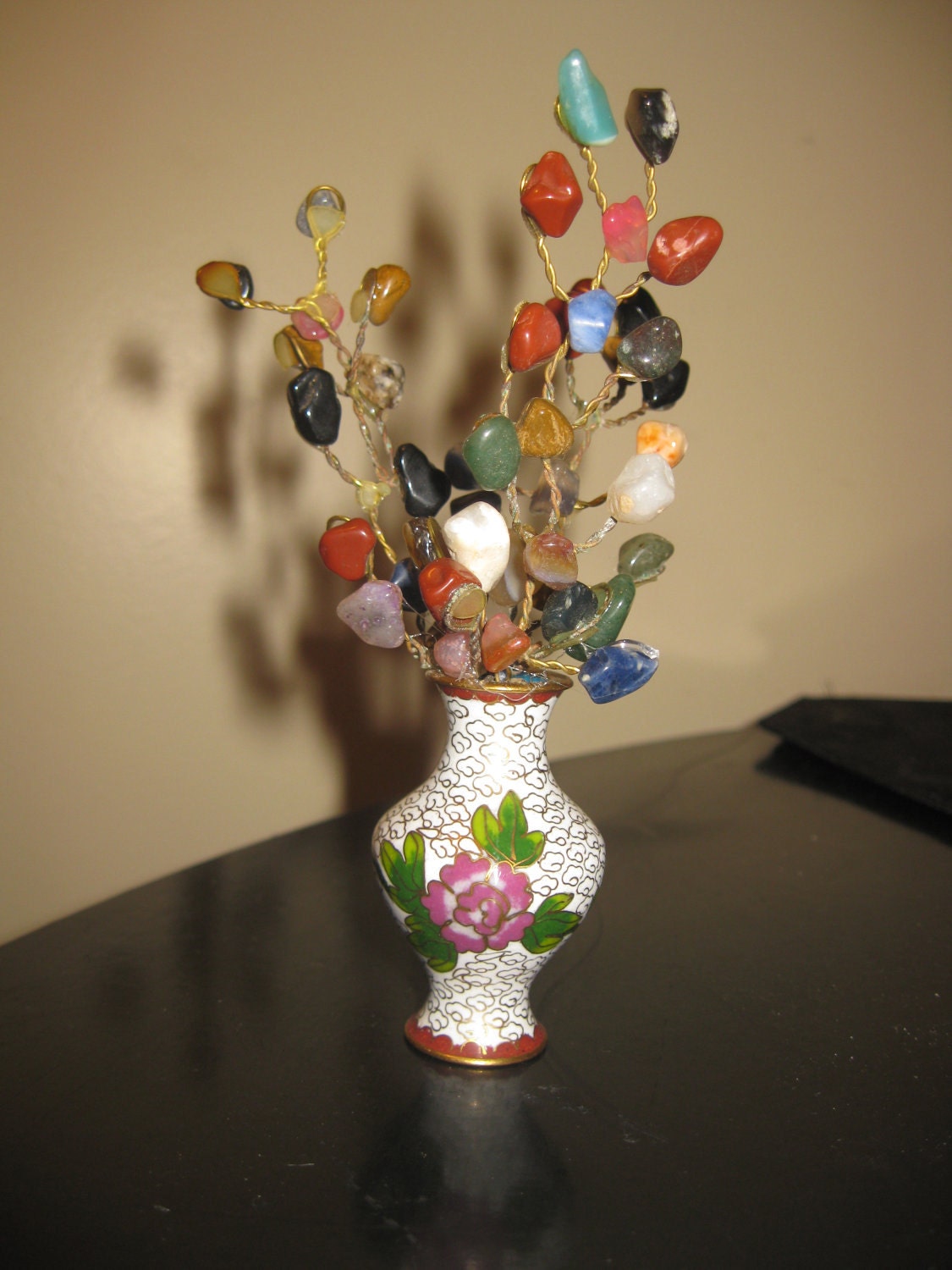 Miniature  Vase  filled with gem stones