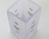 Hearts & Words Candle Holder - square glass votive