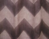 Burlap Zig Zag Curtains Beige & Chocolate 55in x 84in-108inL