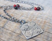 Wonderland Suits Pendant ... Fine Silver Card Suit with Wire Bail