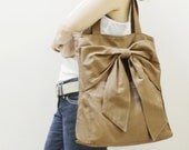 QT Canvas Tote in Khaki - Double Straps Shoulder Bag