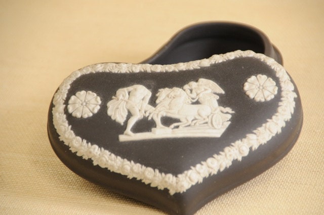 Black Wedgewood Heart Shaped Box