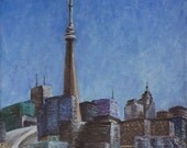 View from the Airport Ferry, Toronto original oil painting