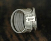 10 Candy twists silver stacking rings