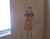 1930's antique jumper pattern for young girls-size 6 vintage sewing pattern-vintage brownies dress or Girl Scout dress