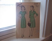 Antique 1940's Advance dress pattern for young ladies-vintage dress pattern with peter pan collar