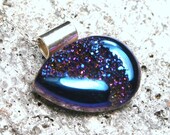 Metallic Royal Blue Titanium Drusy Quartz Teardrop on Sterling Silver ... Blinded by the Light ... Druzy Agate