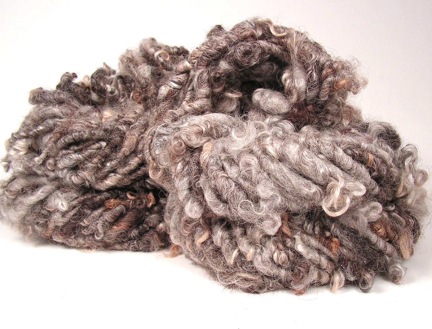 Funky Wool Yarn 7.7 oz 48 yards Corespun Gotland Lambswool Yarn Lamb Gray Brown