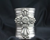 Tall 4" Cuff With Silver Cross