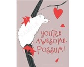 Valentine:  Awesome Possum Printable School Valentines