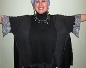 Not so Basic Black Funky Tee Tunic Plus size