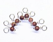 Stitch Markers SnagFree 2 Sets Brecciated Jasper and Crazy Horse Stone Small Rings SUPER SALE
