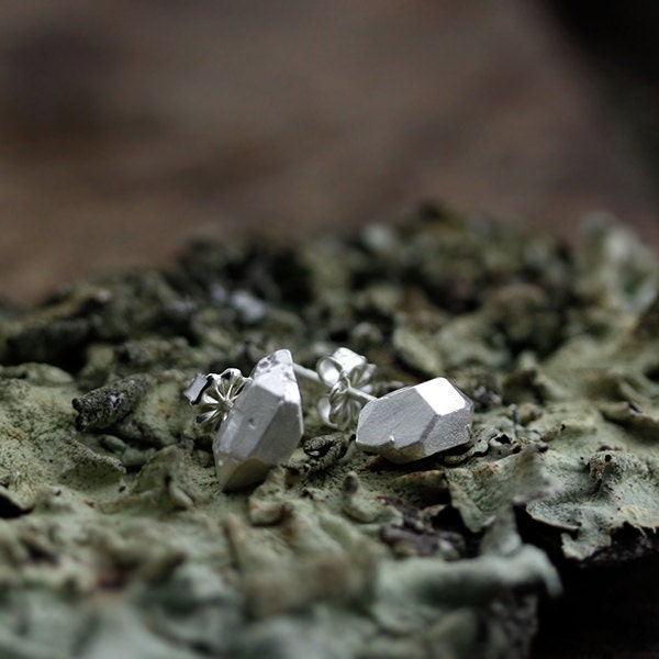 recycled sterling silver herkimer studs