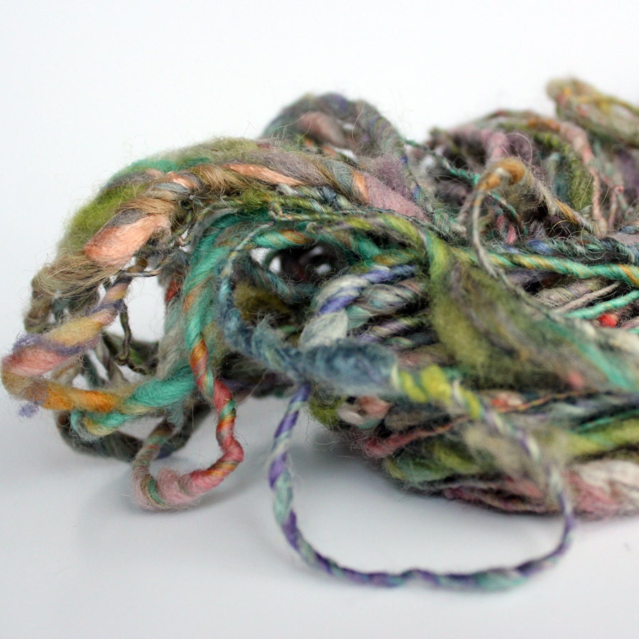 Handspun Art Yarn Wool Alpaca SPRING