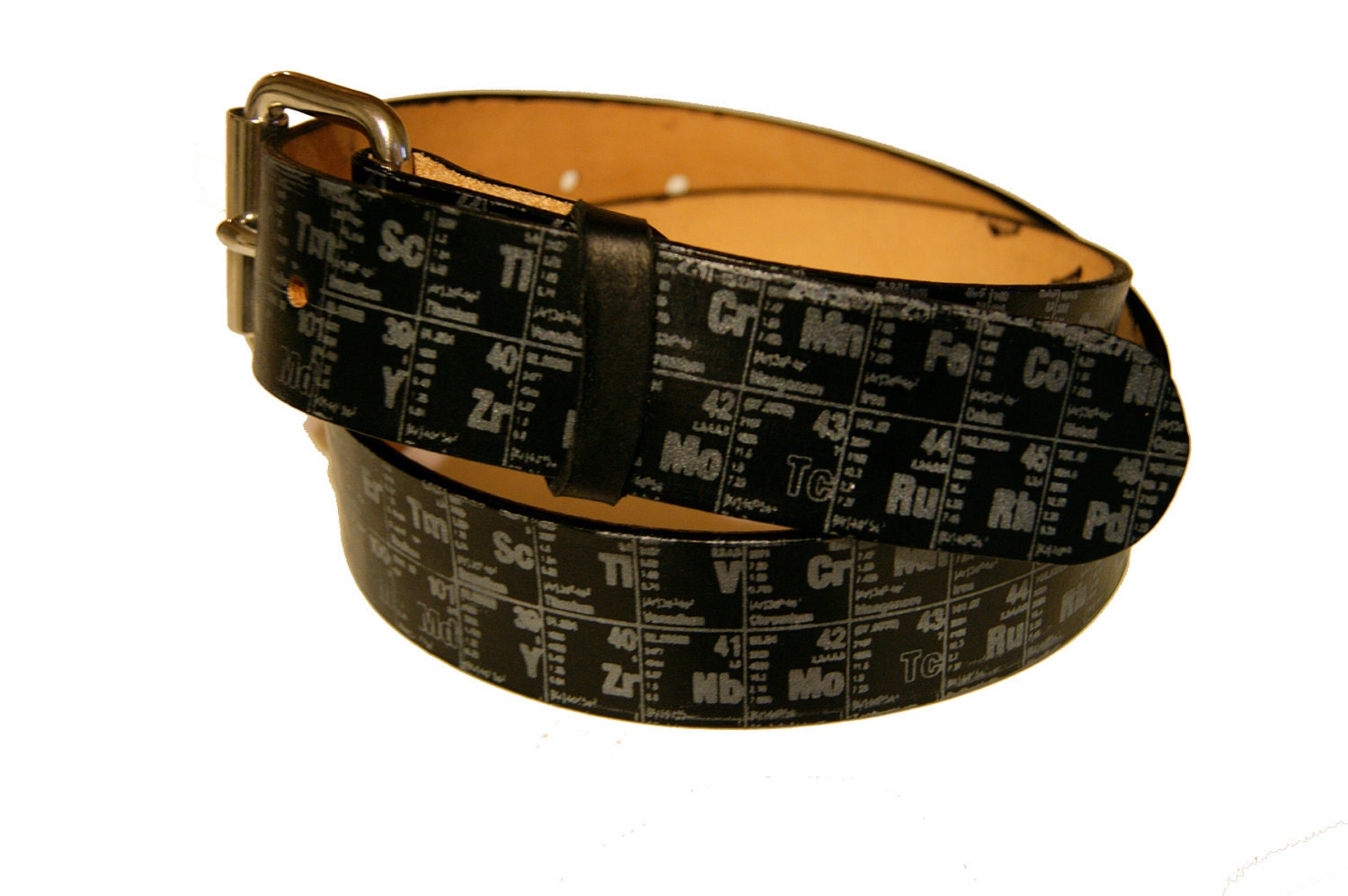 Handmade Leather Belt Periodic Table of Elements