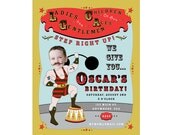 Circus Invitation:  4x6 Strongman