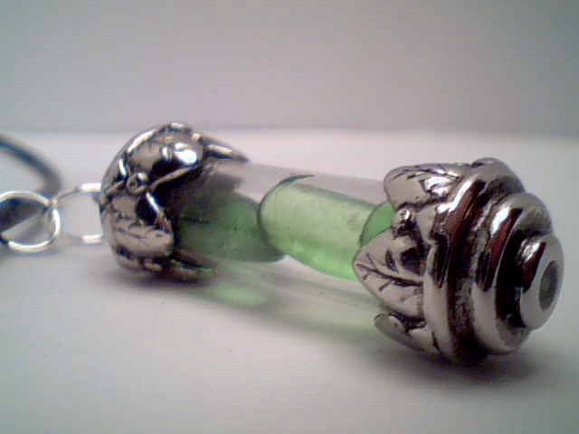 Genuine green beach sea glass jewelry silver vial handmade necklace
