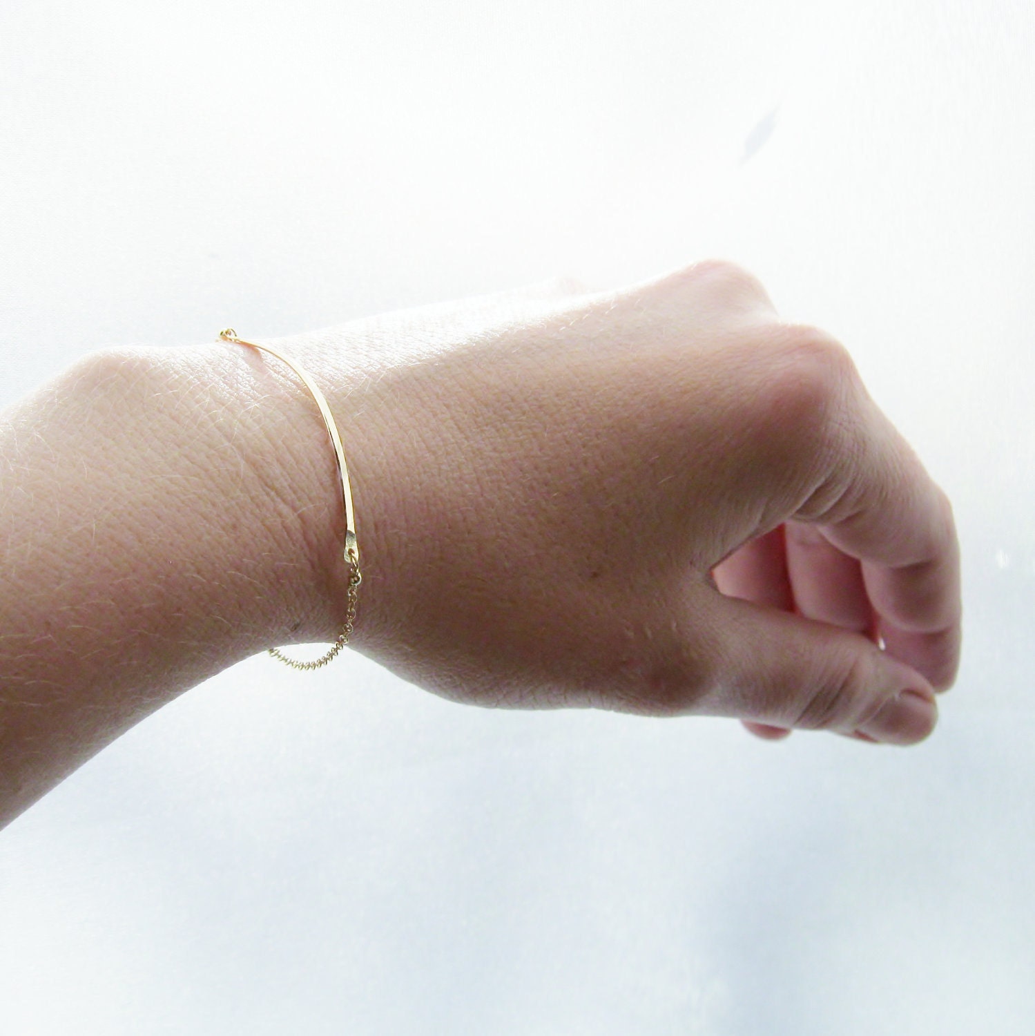 Bar Bracelet, 14k gold filled or Sterling Silver, modern, everyday jewelry - Contour
