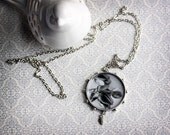 20% OFF Sale Vintage Inspired Jewelry Photo Necklace - Steeled Tulips - original fine art photo - long black and white tulips