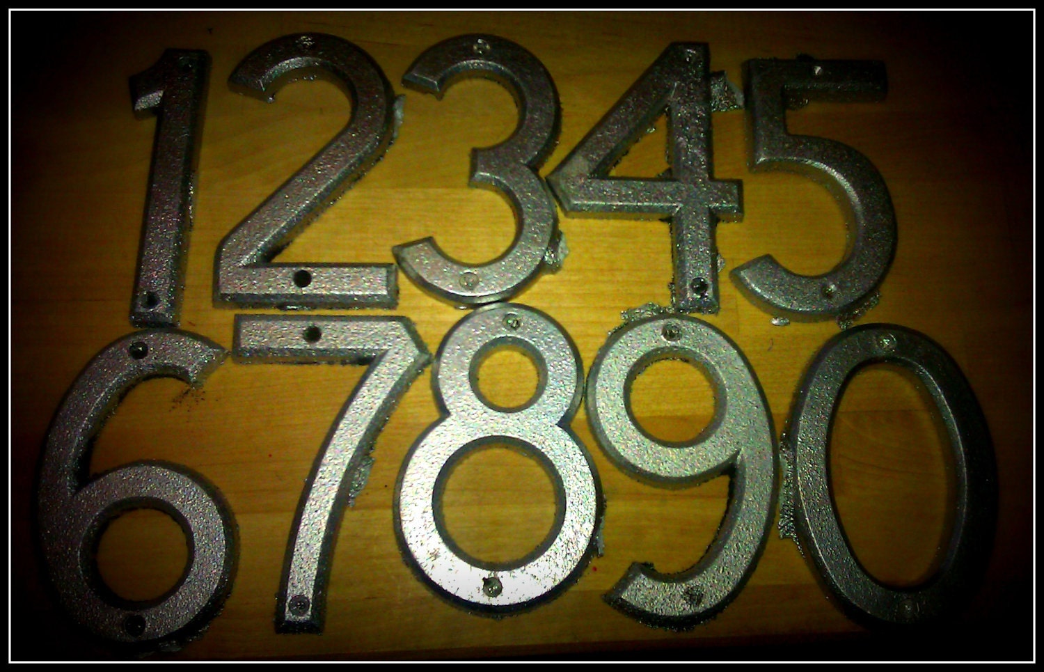 Set Aluminum Numbers Metal Industrial Salvage Numerals Complete Set