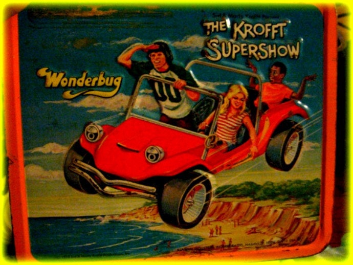 Dune Buggy Metal Lunchbox Sid and Marty Krofft Metal Lunch box 1974 to 1976 with Thermos