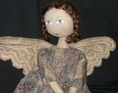 Handmade Primitive Folk Art Angel Doll -  Emily
