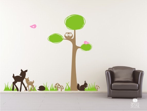 Tree Wall Decal Woodland Nursery - Wall Stickers