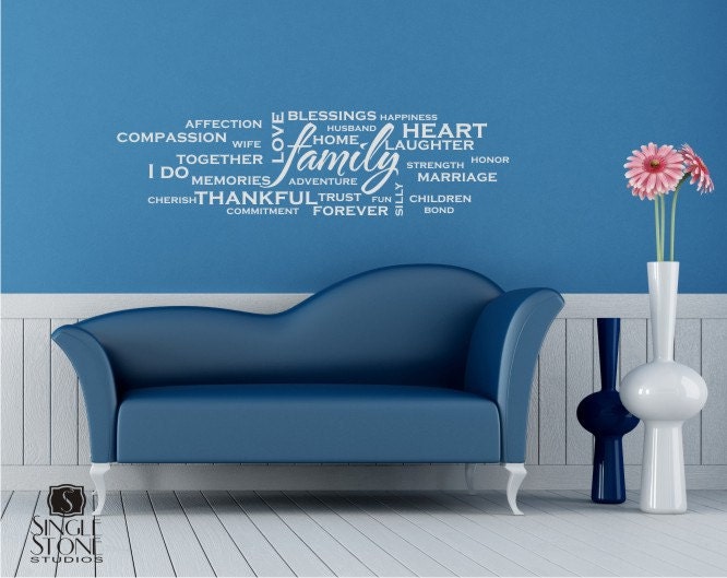 Family Wordle Wall Decals- Vinyl Wall Stickers Art Words Quote