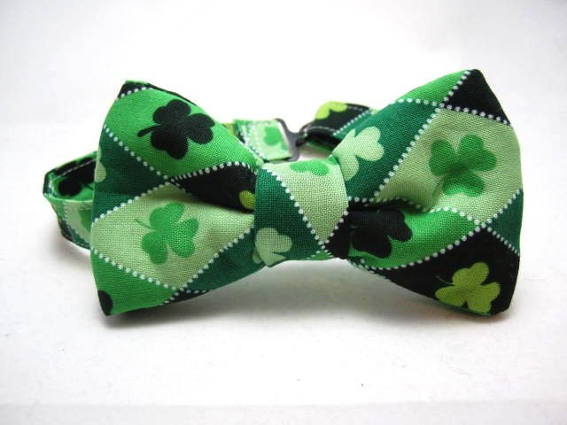 Bow tie Argyle Green Shamrocks St. Patricks Day  for Newborns - Adults