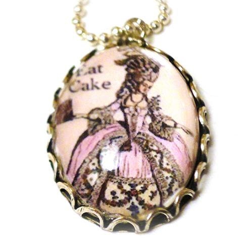 Let Them Eat Cake Pendant Marie Antoinette Photo Art Charm Pendant Necklace