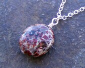 Brecciated Jasper Pendant Necklace with silver chain