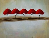 Trees in Heaven, a mini original oil painting by Jo Edwards