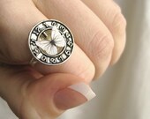 Butterfly Steampunk Ring Silver Adjustable Steampunk Clock
