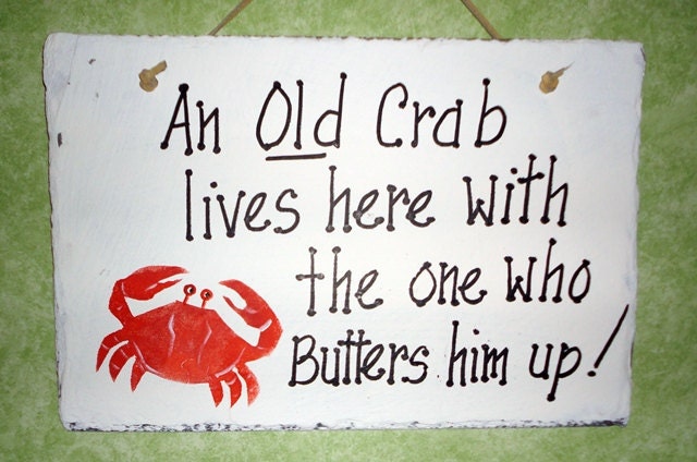 Sign, Old Crab sign, humor sign, Crab sign, Beach sign,