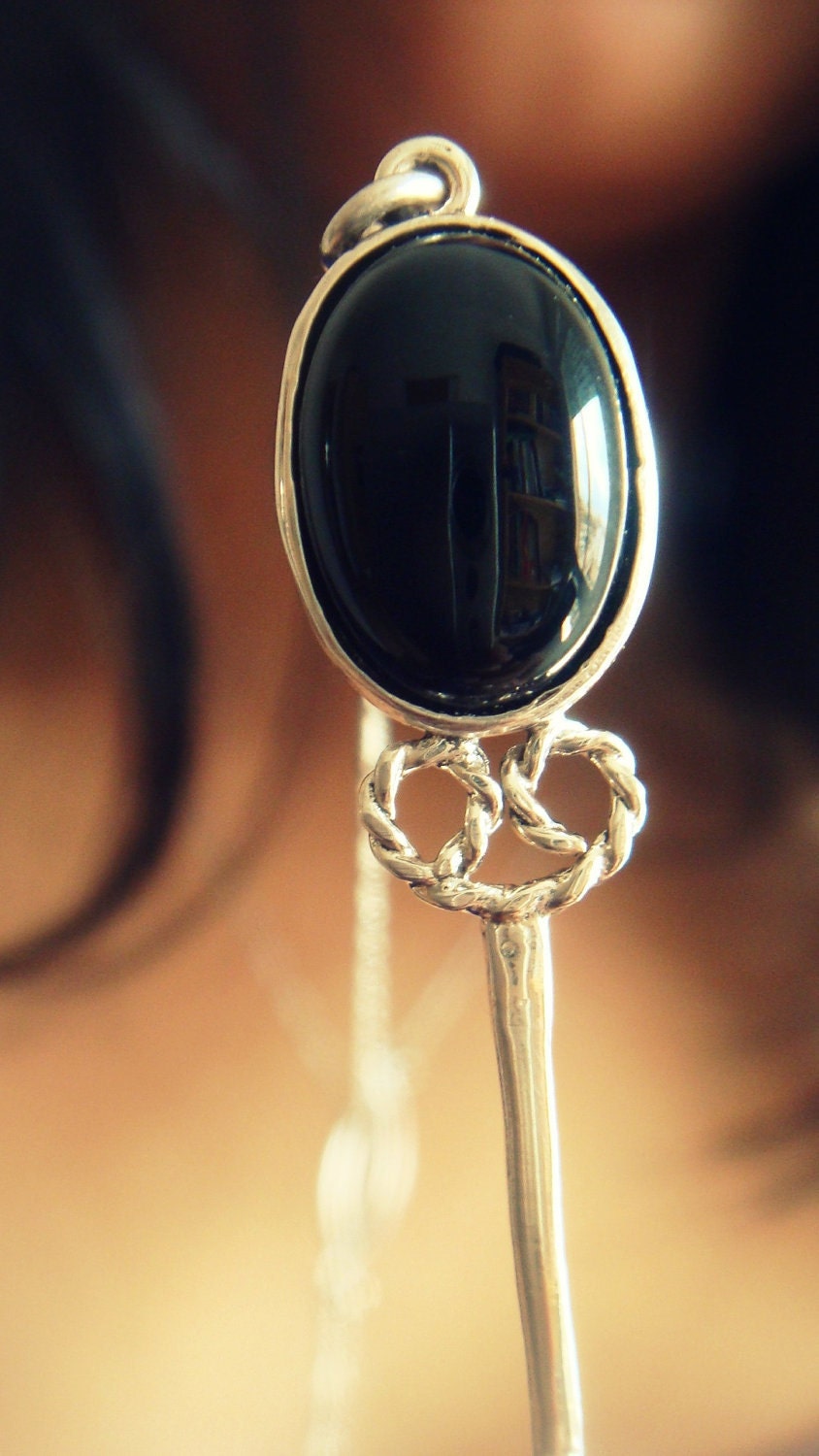 Bubble Blower Necklace- Onyx